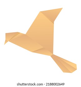 Paper bird icon cartoon vector. Origami bird. Cute polygon