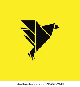 paper bird icon vector