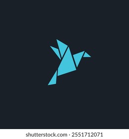 Paper bird logo flat vector design