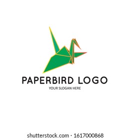 paper bird logo vector illustration