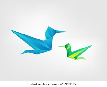 Paper bird origami style