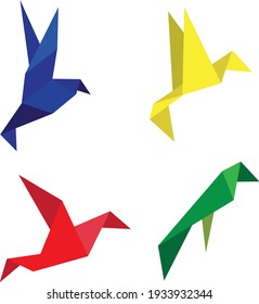 Paper bird in origami style vector image