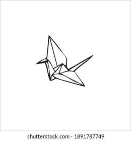 Paper Bird Symbol Logo. Vector Illustration.