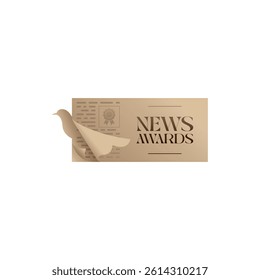 Paper bird themed logo design for news and journalism awards. Vector.