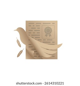 Paper bird themed logo design for news and journalism awards. Vector.