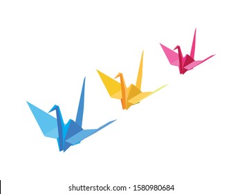 paper bird, vector illustration, white background
