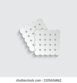 paper biscuit icon, cookie icon vector