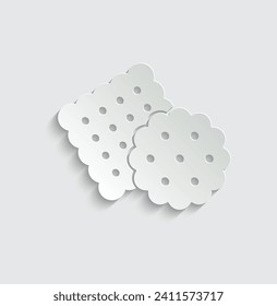 paper biscuit icon vector bakery sign