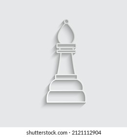 paper The Bishop icon vector chess pieces. Chessmen figure. 