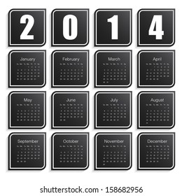 paper black 2014 calendar vector