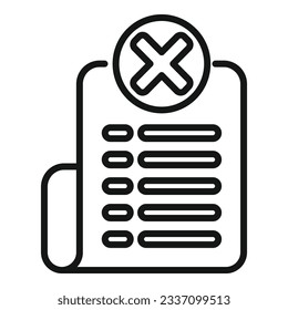 Paper blacklist icon outline vector. Virus message. Data trash