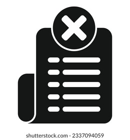 Paper blacklist icon simple vector. Virus message. Data trash