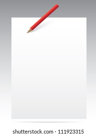 Paper blank with pencil hand. Vector