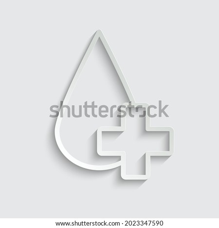 paper blood icon vector black sign