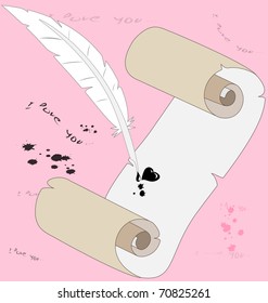 paper, blot and heart