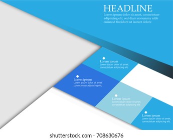 Paper blue design templates, square geometric abstract background.vector illustration.