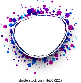 Paper blue and purple oval abstract background. Vector illustration.