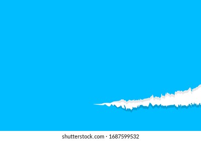 paper blue with tear marks for banner copy space, paper rip torn light blue square background, paper with edge tear, sheet paper card rip for advertising message text, notepaper memo torn texture
