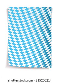 Paper board in bavarian colors on white background