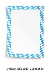 Paper board in bavarian colors on white background