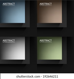 Paper board earth tone on black background set vector artwork for text and message modern website design