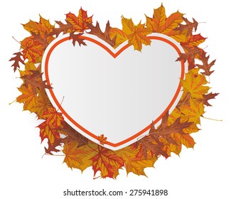 Paper board with foliage on the white background.  Eps 10 vector file.