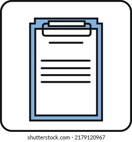 Paper with board for website and social media icon in vector format.