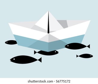 barco de papel.