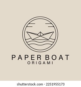 Paper boat art logo, icon and symbol, vector illustration design