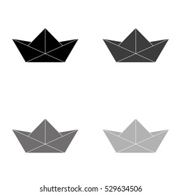 Paper Boat  - Black Vector Icon