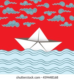 paper boat card