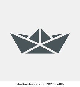 Paper boat cartoon small line icon quality vector illustration cut