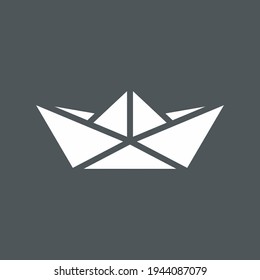 Paper boat cartoon small line icon quality vector illustration cut