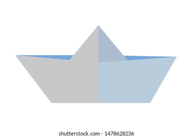 Paper boat craft isolated cartoon symbol ,vector illustration graphic design.