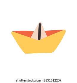 Paper Boat Doodle Illustration Hand Drawn Nursery Baby Scandinavian Style, Kids Clipart Naive Art