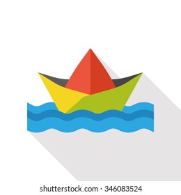 paper boat flat icon