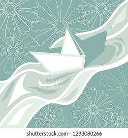 Paper boat floating