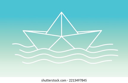 Paper boat gradient vector illustration