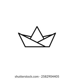 Paper boat icon Flat fill set collection