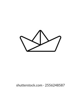 paper boat icon Flat symbol set outline