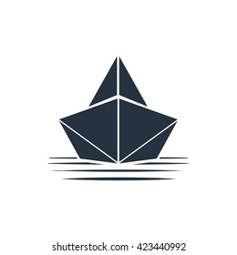 paper boat icon front