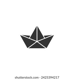 Paper boat icon isolated on white background. Handcraft symbol modern, simple, vector, icon for website design, mobile app, ui. Vector Illustration