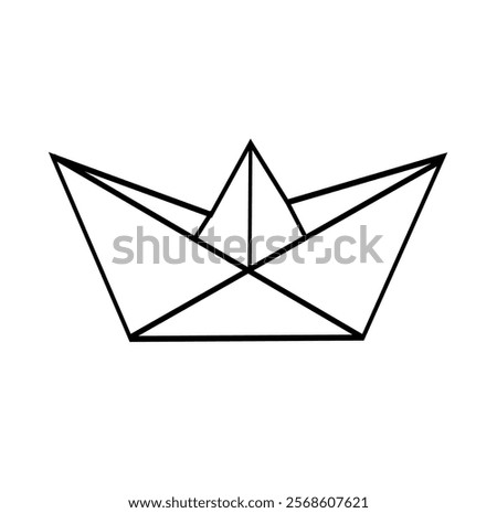 Paper boat icon isolated on white background. Handcraft symbol modern, simple, vector, icon for website design, mobile app, ui. Vector Illustration