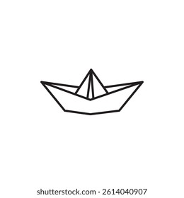 Paper boat icon line art vector