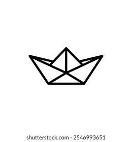 Paper Boat icon linear logo isolated