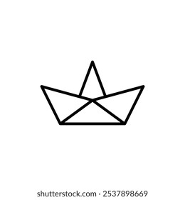 Paper Boat icon logo set vector