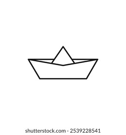 Paper Boat icon outline collection or set in black and white