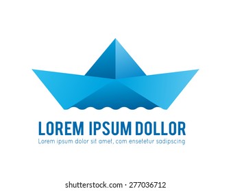 Paper Boat Icon, the silhouette of the vector