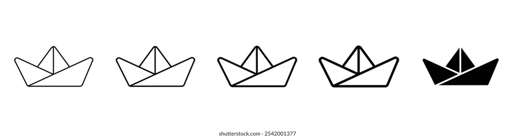 paper boat icon Simple outline illustration