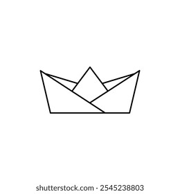Paper Boat Icon Single Thin line vector art set